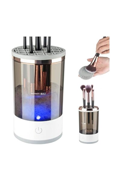 TERRION جهاز تنظيف فرش المكياج الكهربائي - أداة تنظيف تلقائية مع حصيرة لجميع أحجام الفرش، مجموعة هدايا