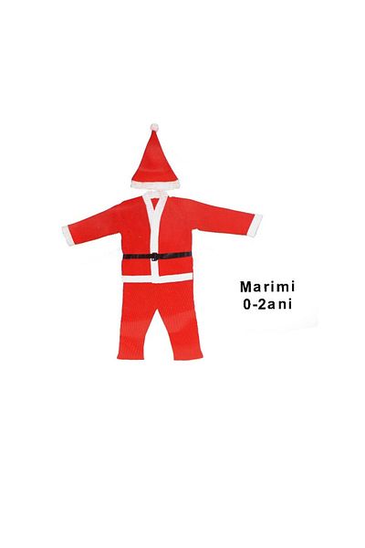 idei Costum de Moș Crăciun pentru copii, 0-2 ani, material sintetic și textil
