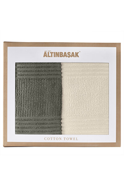 Altınbaşak Wanda 100% бавовна, набір з 2 рушників для рук, антрацит/крем, 50X90, антрацит/крем