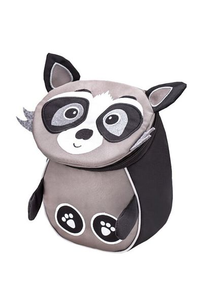 Belmil Mini Backpack Animals, Color Gray, Design Mini Raccoon, Material Polyester, Dimensions 25x18x11 cm
