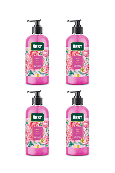ECOBEST صابون سائل برائحة الورد 500 مل (4 قطع)