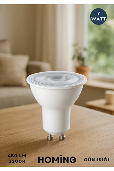 HOMİNG Mercekli Led Spot Ampulü GU10 Duylu 7W 3200k 450 lümen
