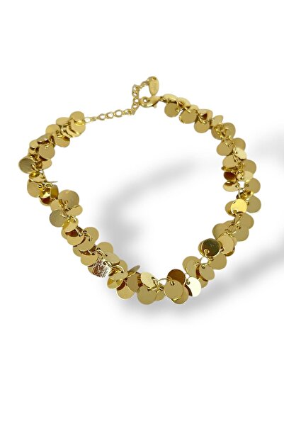 TAKIŞTIR Gold Color Sequin Detailed Ysx Anklet