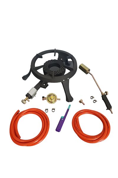 OEM Pachet arzător pirostrie din fontă 33cm cu accesorii complete pentru gătit acasă și excursii
