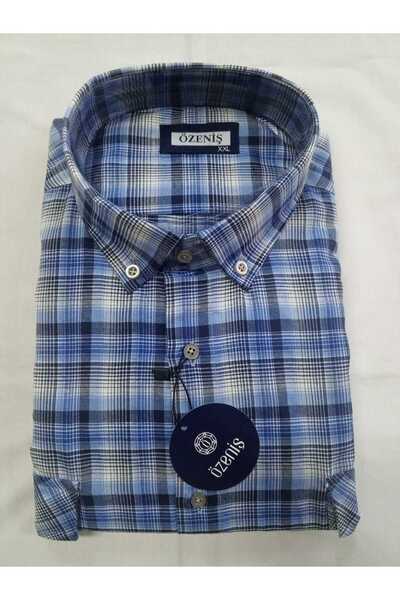 Özeniş Çift Cepli Kapaklı Kareli Uzun Kollu Gömlek