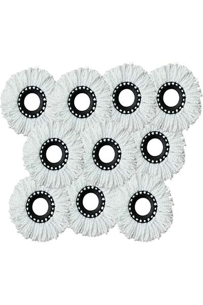 Nova Home Set 15 rezerve universale pentru mop rotativ din microfibră, absorbție ridicată, culoare albă