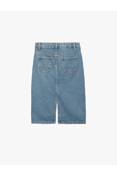 Koton Fusta midi din denim din bumbac cu detaliu de buzunar