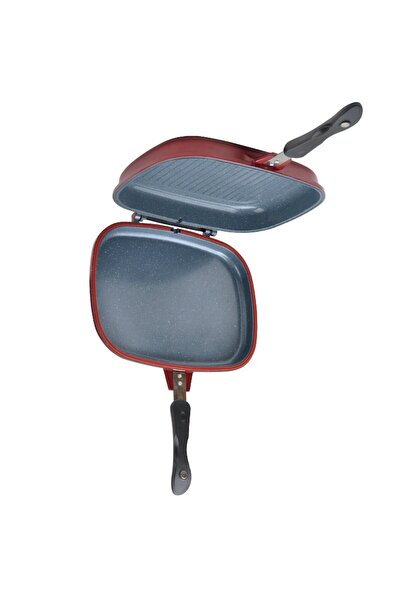 OEM Double Frying Pan, Aluminum, Marble Ceramic Coating, Magnetic Closure, 32x22x7.50 cm, Grunberg GR322