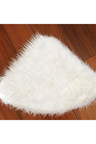 PROCART Fustă de covor din blană albă pentru brad de Crăciun, diametru 120 cm, pufoasă, aspect de zăpadă
