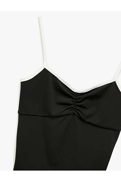 Koton Slim Fit Drawstring Strap Front Gathered Sleeveless Blouse