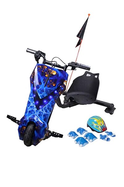 rexa سكوتر كهربائي ثلاثي العجلات مع أضواء LED ومعدات أمان وخوذة