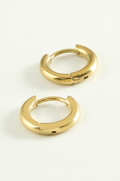 ZERO LAND Ds-Derin Pipe Luxury Steel Earrings 1 Cm-Silver Color