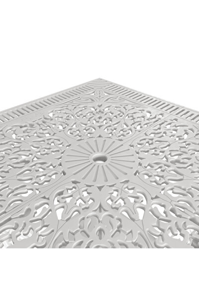 HubRom Set Mobilier Gradina HubRom, 1xMasa Patrata(75x75x72), 4xScaun ISTANBUL(43x42x50x91) Alb