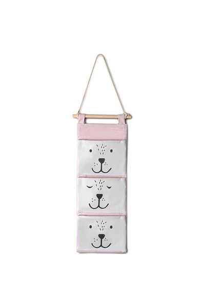 NUKIDO Hanging textile organizer Pink Bear