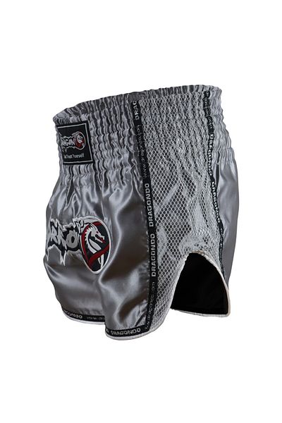 Dragondo Mt3076 Shiny Muay Thai Gray Kick Boxing Shorts