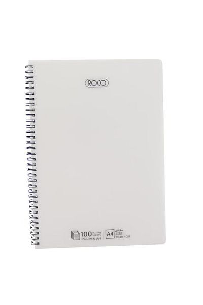 Roco Notebook A4 100 Sheets Double Ruled – English Ruled Writing Book for Daily Use