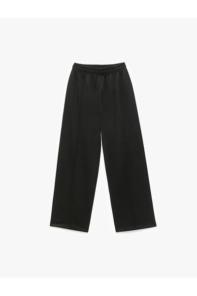 Koton Pantaloni din bumbac cu talie elastică cu picioare largi