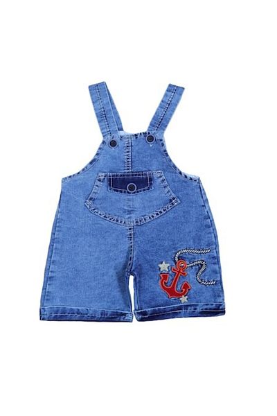 Bebekid Short Denim Romper for Babies 'Marine' 100% Cotton, Blue, 80 CM, 12 Months