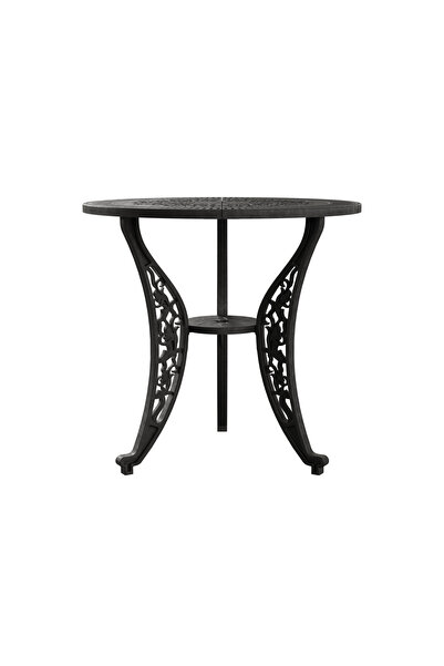 HubRom Set Mobilier Gradina HubRom, 1xMasa Rotunda(75x72), 2xScaun HITIT(43x42x50x92) Negru