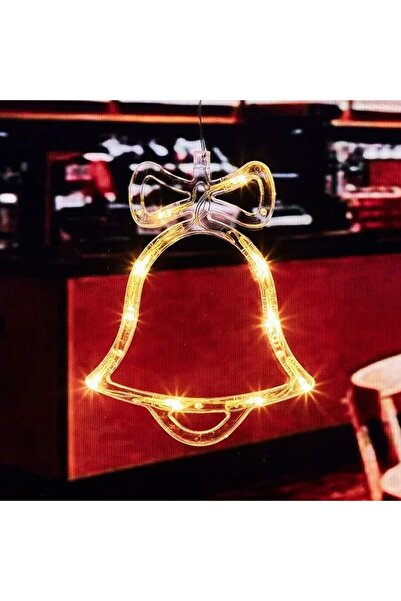 PROCART Decorațiune luminoasă de Crăciun, formă de clopoțel, întrerupător ON/OFF, ventuză, baterii, 19 x 1 x 15 cm