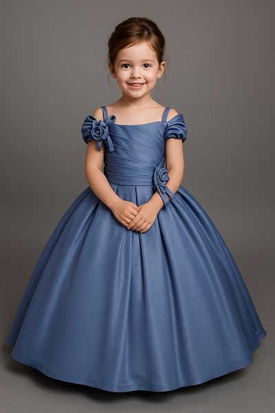 Magu Blue Evening Dress with Tulle