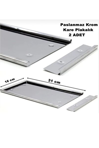 Point Paslanmaz Krom Nikelaj Kare Plakalık 16 cm x 31 cm 2 Adet