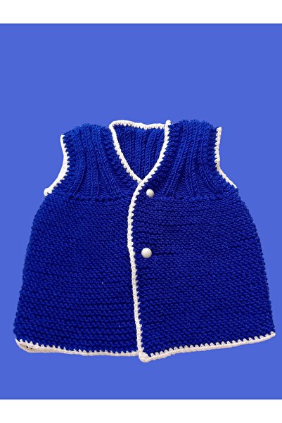 Meralin Elinden Hand Knitted Newborn Purple - White Baby Vest