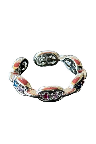 TAKIŞTIR Silver Color Stone Detailed Adjustable Ring
