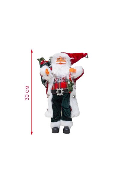 PROCART Decorative Santa Claus, height 30 cm, gift bag and wreath