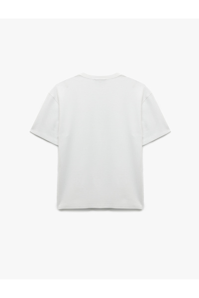 Koton Kısa Kollu Waffle Dokulu Oversize Pamuklu Bisiklet Yaka Basic Tişört