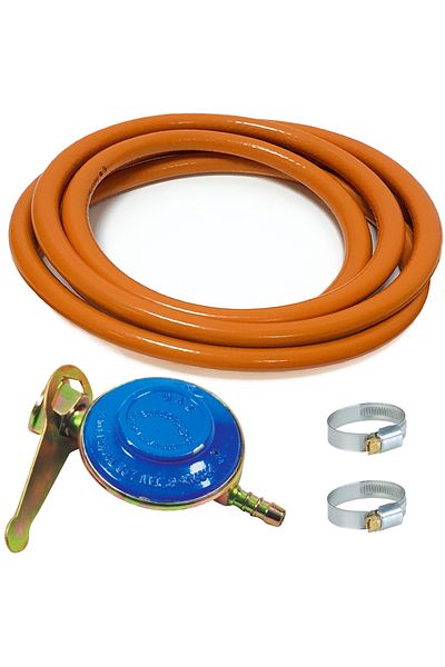 DALBAN Ceas regulator butelie gaz GPL, furtun 1.5 metri, 2 coliere otel