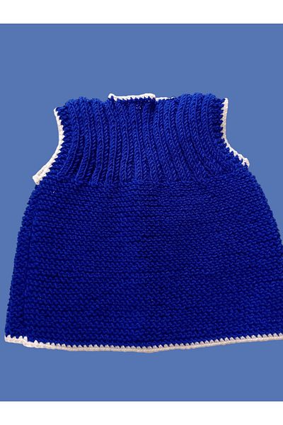 Meralin Elinden Hand Knitted Newborn Purple - White Baby Vest