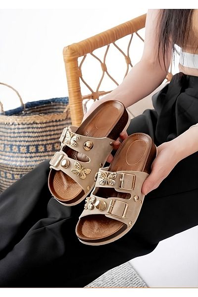 Rimex Daily Orthopedic Slippers Butterfly Figured Middle Age Young Home & Outdoor Slippers