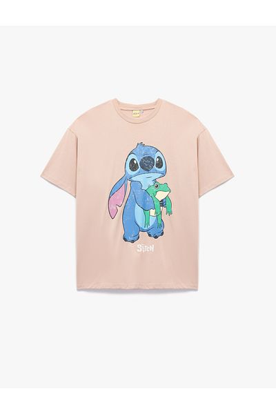 Koton Stitch Licensed Short Sleeve Crew Neck Printed Oversize T-Shirt