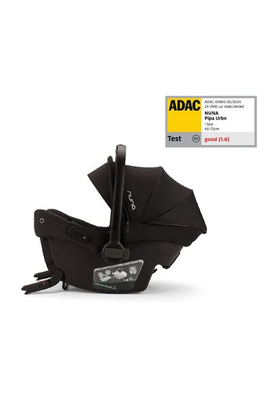 Nuna - Scaun auto cu ISOFIX integrat, PIPA urbn Caviar, 40-75 cm, testat ADAC
