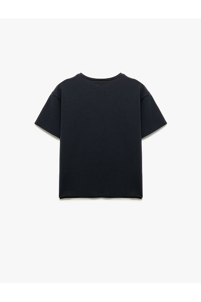 Koton Crew Neck Printed Short Sleeve Sweatshirt