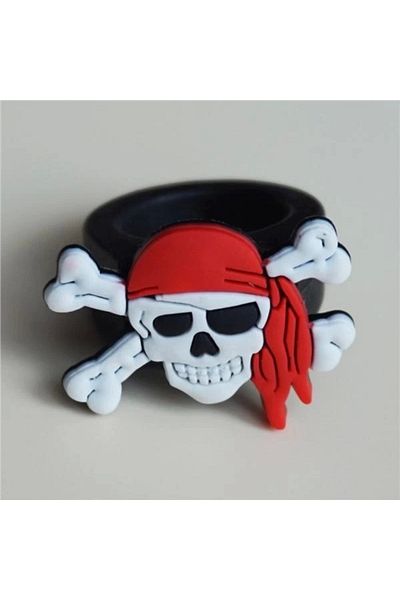 PRATİKOBA Skull Shaped Children's Compatible Plastic Pirate Ring