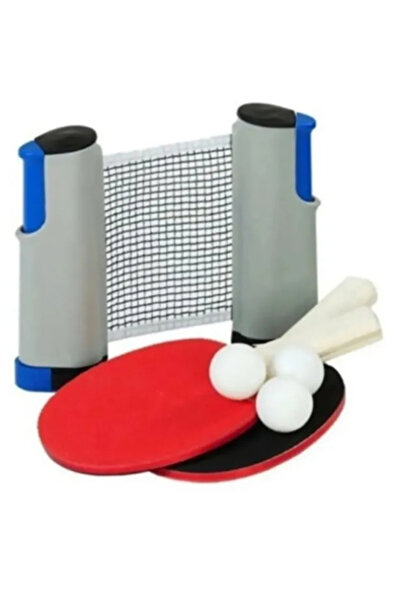 TUMU LIFE Açılır Kapanır Ayarlı Masa Tenisi Filesi Ve 2 Masa Tenisi Raketi + 3 Pinpon Top Set