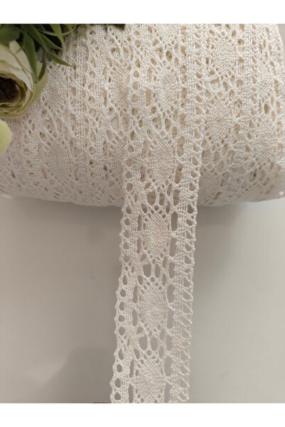 dantelci Krem şerit pamuk dantel en 4.5 cm