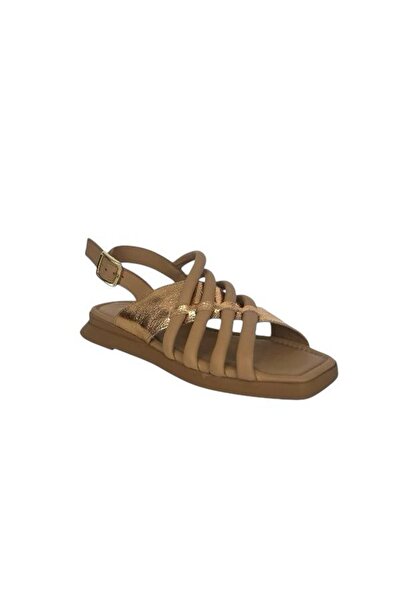 KEMAL TANCA 862 M-709 Women's Khaki Leather Sandals