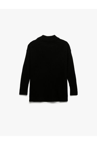 Koton Long Sleeve Stand Collar Oversize Knitted Sweater