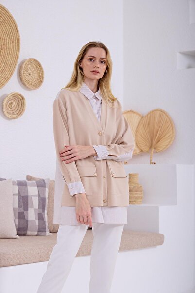 Moodbasic Cardigan Look Buttoned Tunic