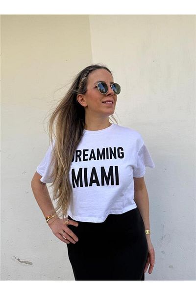 LEVURE Printed Crop Tshirt