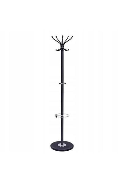 Springos Metal Coat Stand, 14 Hooks, Marble Base, Black, 176 cm,