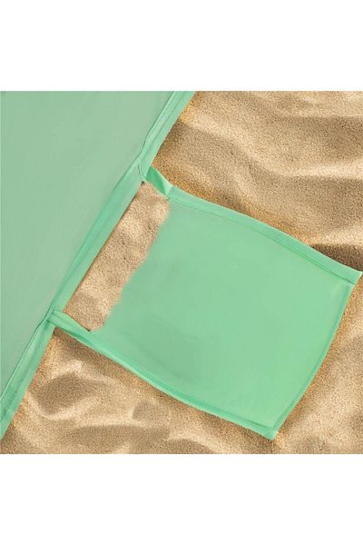 SERSIMO XXL semi-enclosed beach tent with UV protection, insulated floor, 210x120x112 cm, green