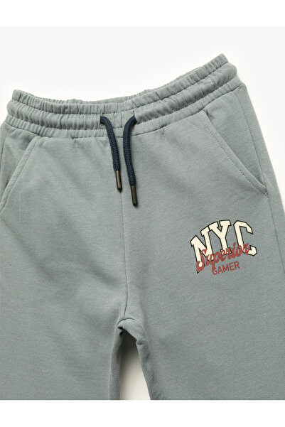 Koton Baskılı Beli Bağlamalı Şardonlu Pamuklu Eşofman Altı