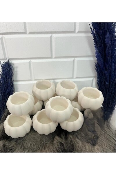 Aminehobbydesign 12'li Kabak Saksı Sukulent Saksısı Dekoratif