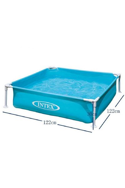 Intex حوض سباحة خارجي للأطفال بإطار 1.22 متر × 1.22 متر × 30.5 سم - حوض سباحة مستطيل الشكل للعب