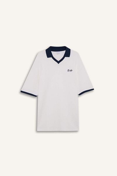 DeFacto Boxy Fit Polo Neck Printed Short Sleeve T-Shirt F8352Ax25Au