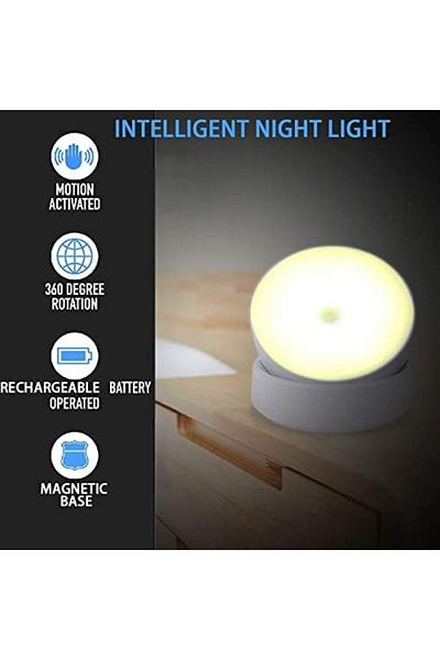 Generic USB Rechargeable Motion Sensor Cabinet Light - Magnetic Base, Detachable From Base - Auto Turn-off